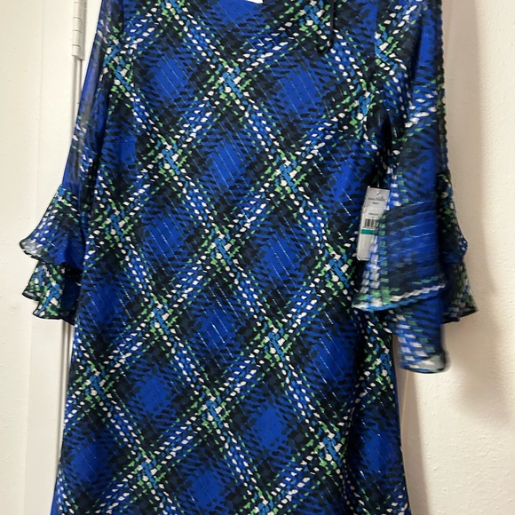 Jessica Howard NWT dress blue with plaid design - Picture 2 of 4